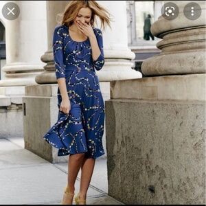 Boden Highgate 3/4 Sleeve Bead Print Jersey Dress